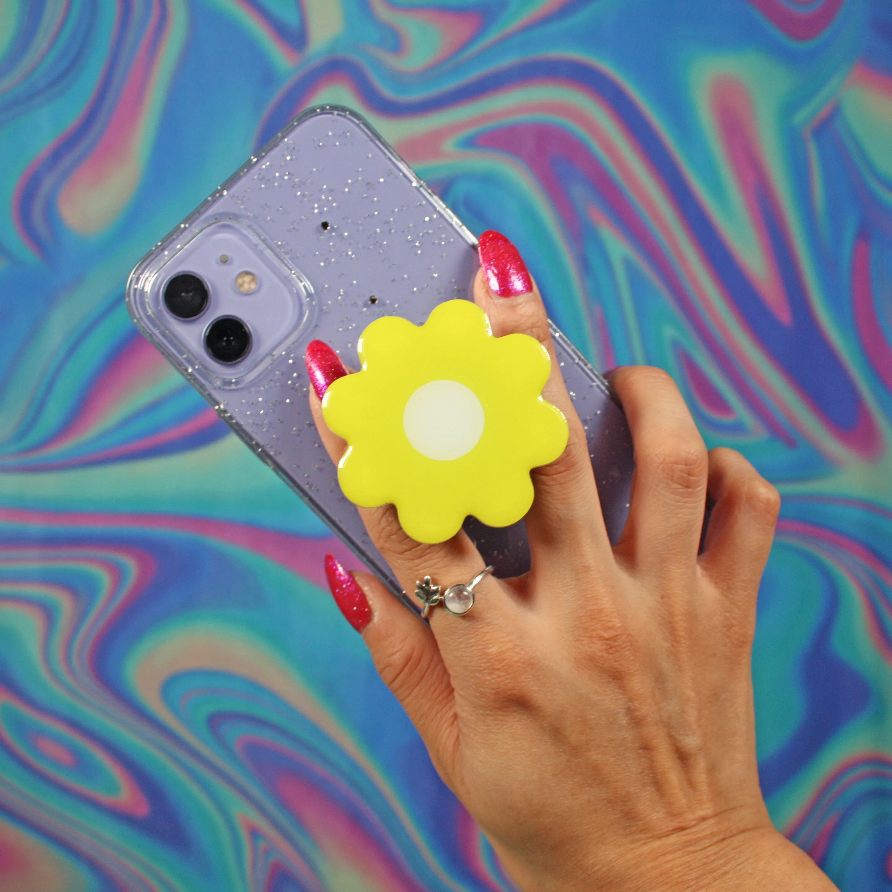 Daisy Phone Grip- Yellow