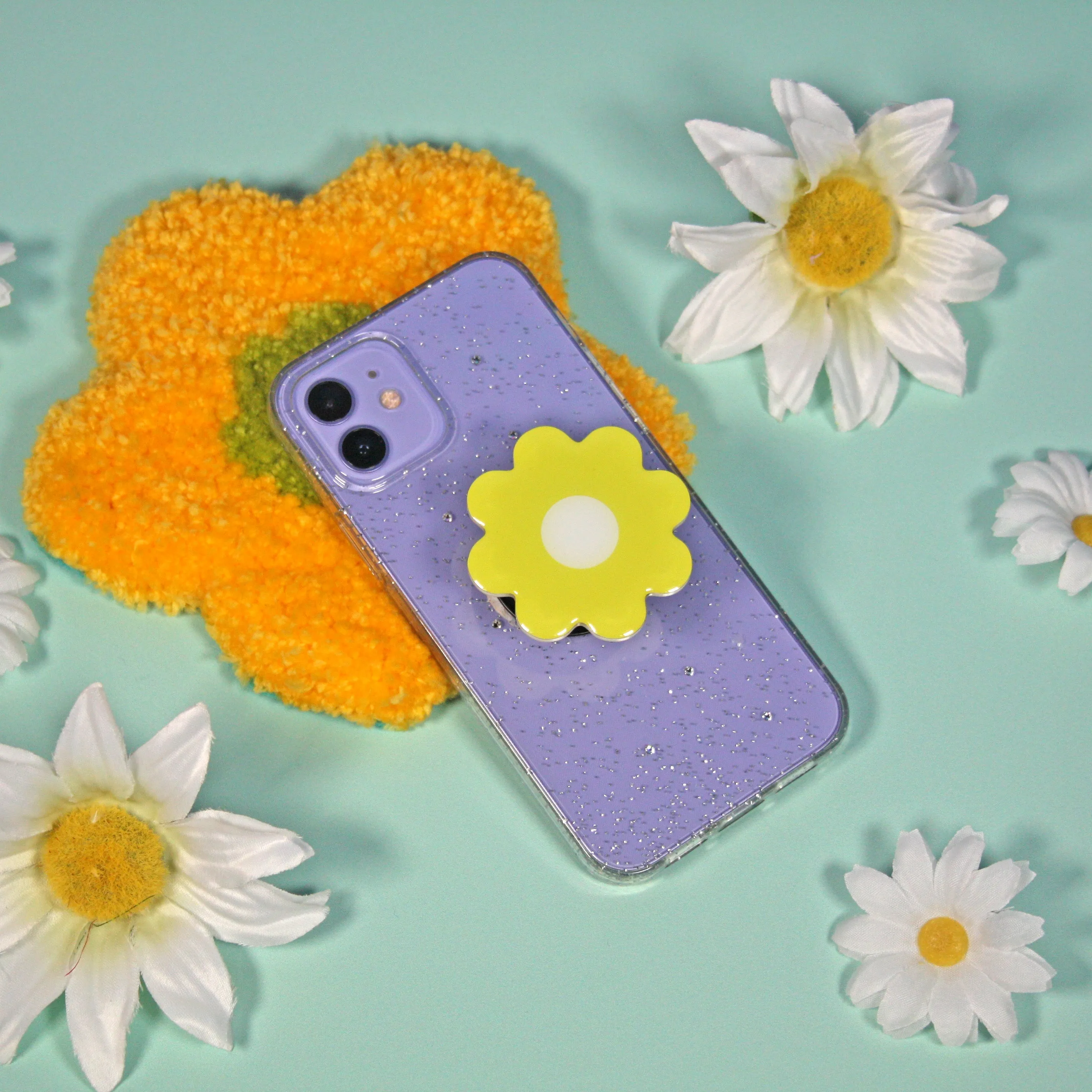 Daisy Phone Grip- Yellow