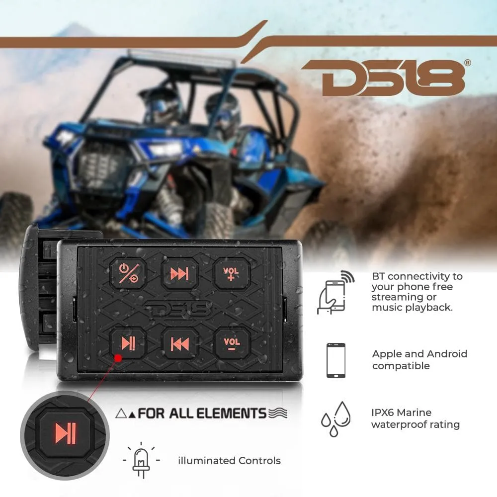 DS18 Marine Universal Audio Receiver Controller Bluetooth Waterproof BTRC-SQ