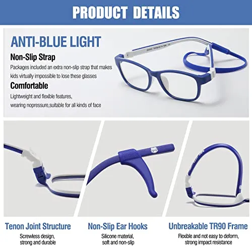 DUCO Blue Light Glasses for Kids Anti-Glare Gaming Computer Glasses Eyeglasses K025