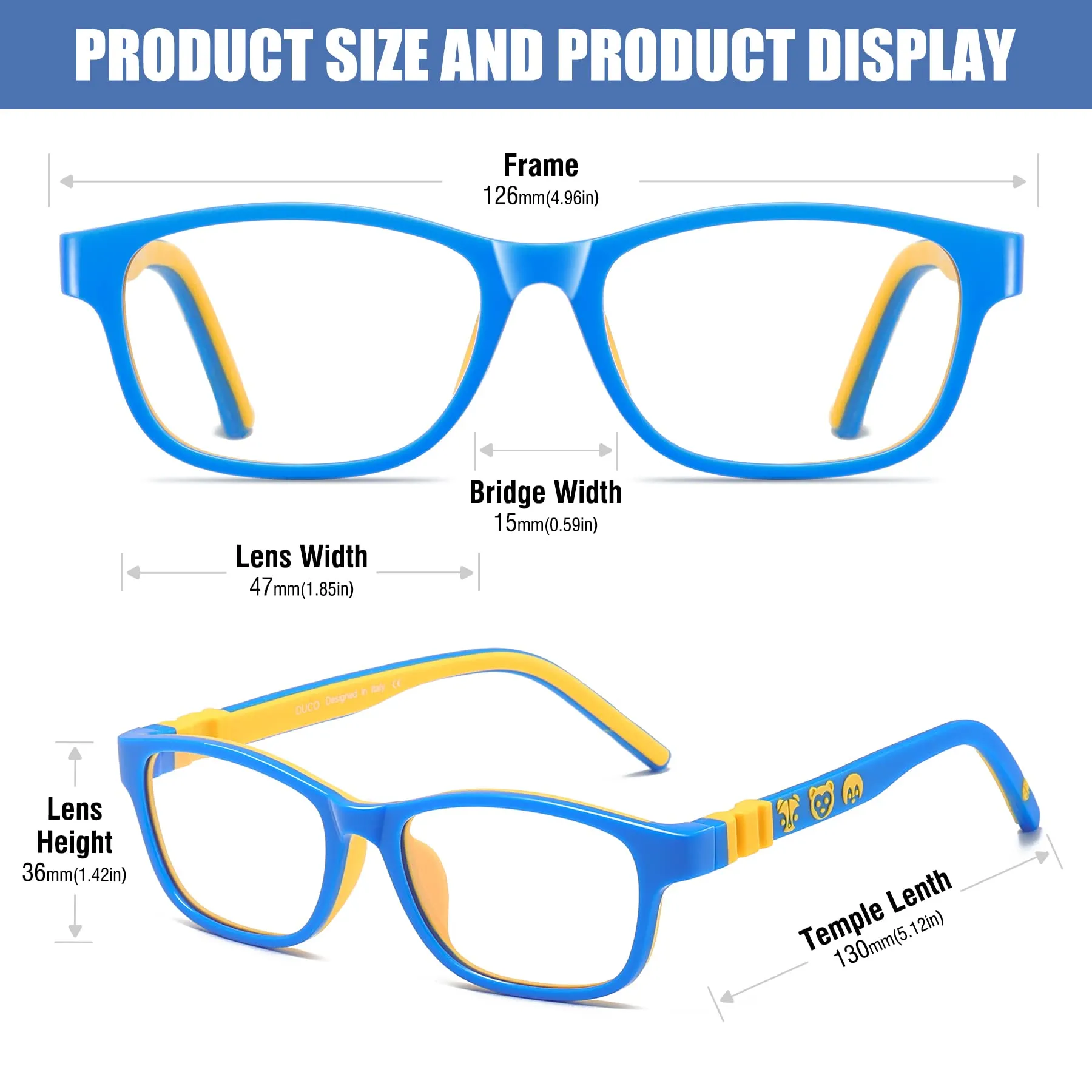 DUCO Blue Light Glasses for Kids Anti-Glare Gaming Computer Glasses Eyeglasses K025