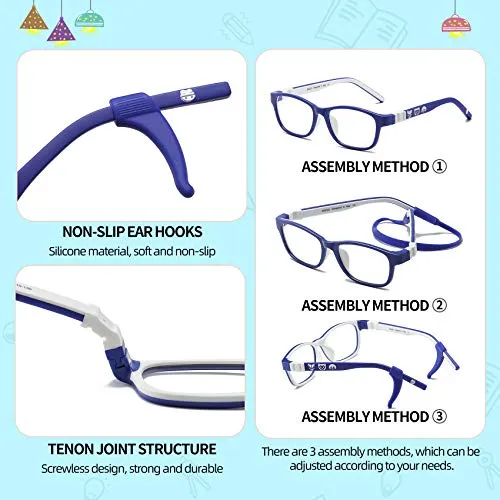 DUCO Blue Light Glasses for Kids Anti-Glare Gaming Computer Glasses Eyeglasses K025