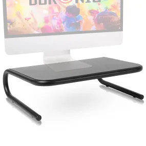 Duronic Monitor Stand Riser DM071 | Laptop and Screen Platform for Desktop | Metal Support for a TV Screen or PC Computer Monitor | Ergonomic Office Desk Shelf | 10kg Capacity | Black | 37cm x 24cm