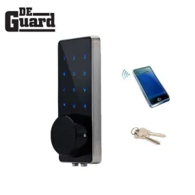 Electronic Bluetooth Touchscreen Deadbolt Lock - w/ Phone App & Key Override - Silver