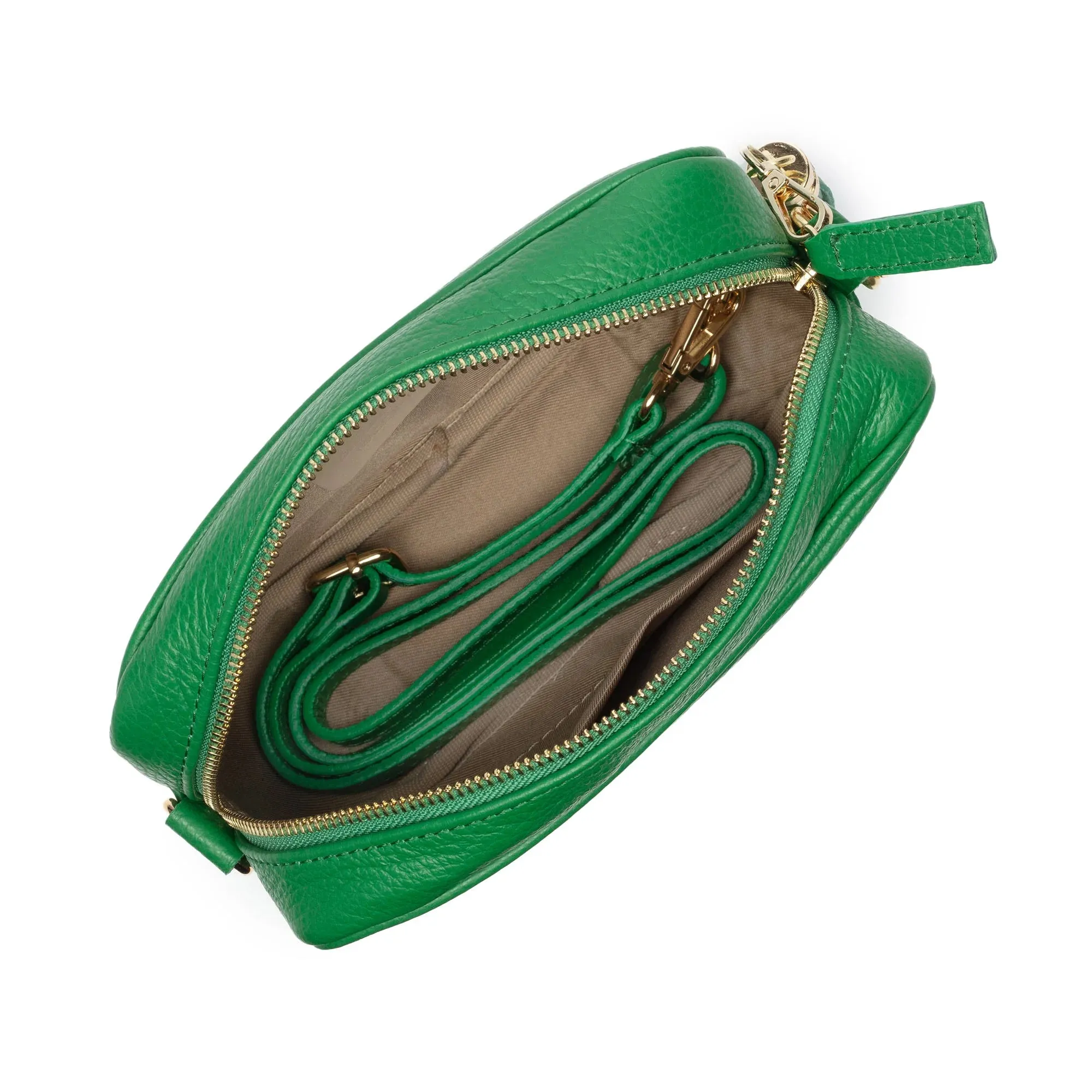 Elie Beaumont Emerald Leather Crossbody Bag