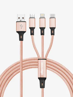 Ellie Rose 3-in-1 Charging Cable - Rose Gold