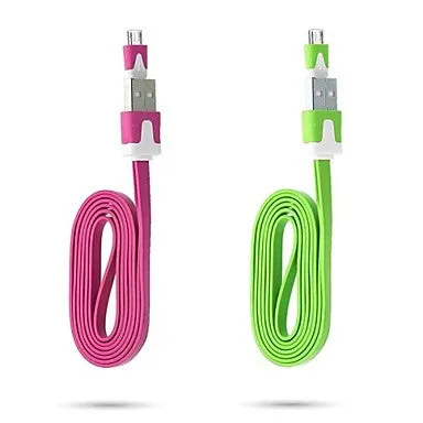 Flat Noodle Micro USB Charge Cable for Samsung Galaxy S4/S3/S2 and HTC/Sony/LG/Nokia(200cm Length)