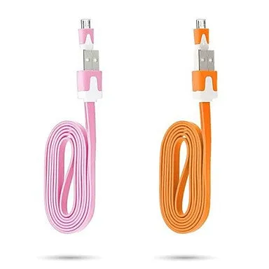 Flat Noodle Micro USB Charge Cable for Samsung Galaxy S4/S3/S2 and HTC/Sony/LG/Nokia(200cm Length)