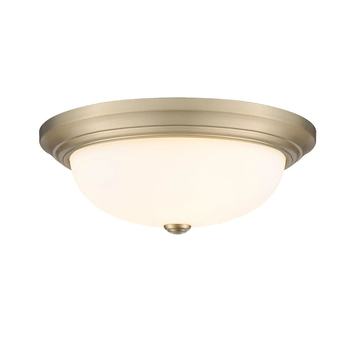 Flush Mount Fixture - Modern Gold - Etched White Glass - 15in. Diameter - E26 Medium Base