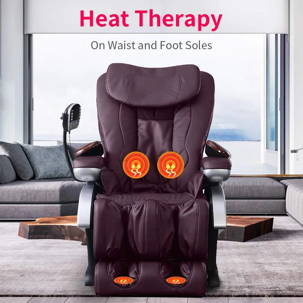 Full Body Electric Shiatsu Massage Chair (Burgundy)