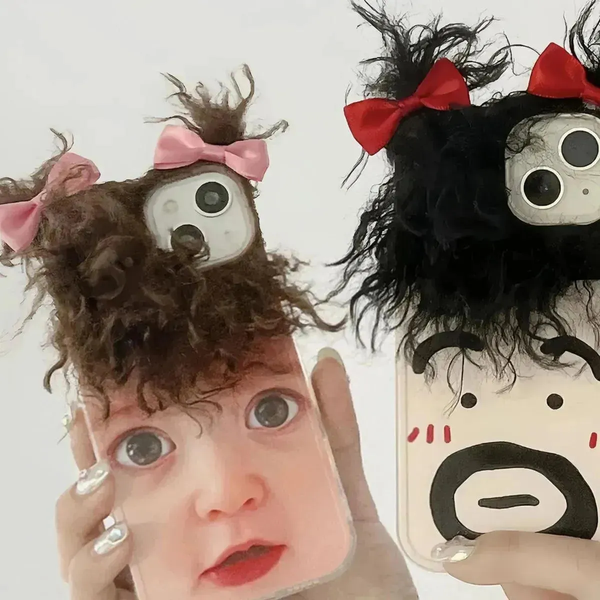 Funny Hairy Face Silicone Phone Case (For iPhones)