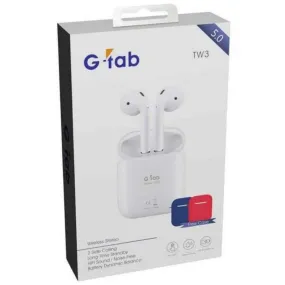 G-tab TW3 Wireless Stereo V5.0 Bluetooth Headset with Charging Case   Free Silicon Case