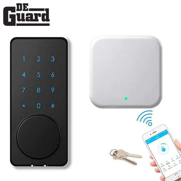 G2 Wi-Fi Internet Gateway & Electronic Bluetooth Touchscreen Deadbolt w/ Phone App & Key Override (Silver / Black) (Wi-Fi Bundle)