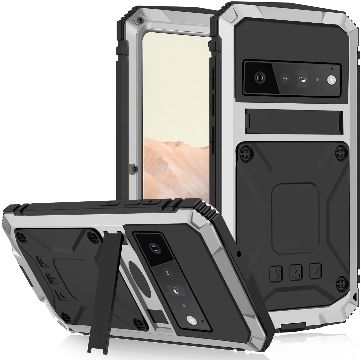 Google Pixel 6 Pro Metal Case | Aluminum Military Armor Full Body Heavy Duty Pixel 6 Pro Case