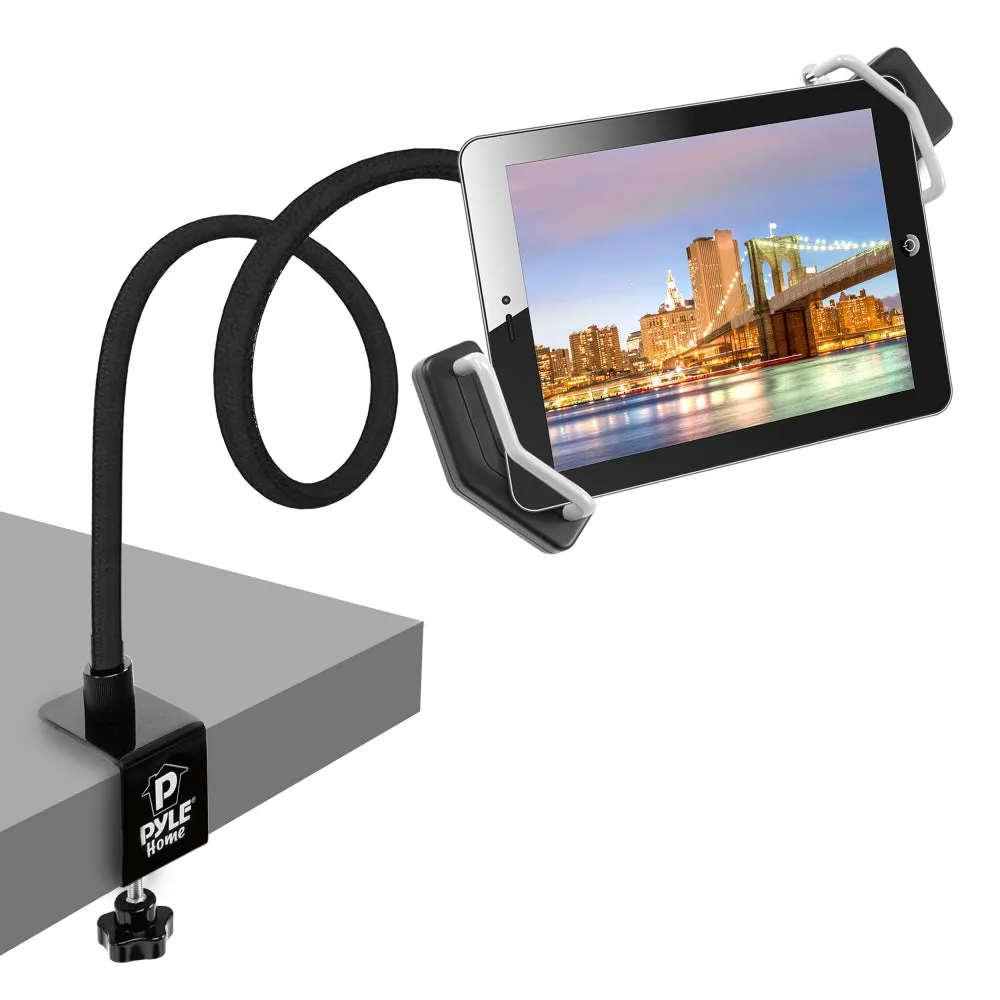 Gooseneck Seat Desk Bolt Clamp Mount Bracket Tablet Holder For All Ipads, Kindle, Androids, Ereaders, Nexus,Sansumg Galaxy Table/Surface Clamp, Swivel/Adjustable Gooseneck Arm, Led Lights, & Usb Charge Port