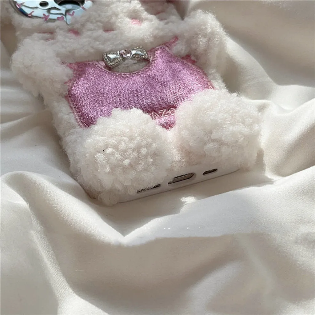 Hello Kitty Inspired Metal Colors Plush iPhone Protective Case and Cover in Pink Silver and Gold