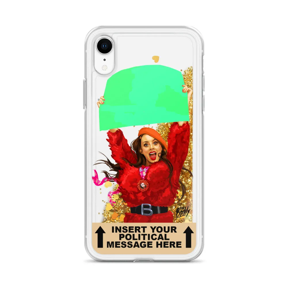 Insert Your Message Here Liquid Glitter Phone Case