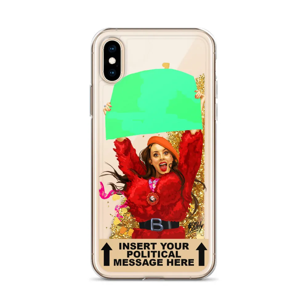 Insert Your Message Here Liquid Glitter Phone Case