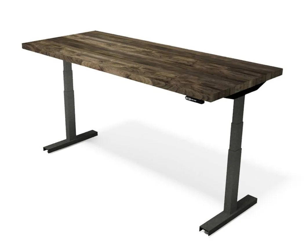 Iron Age Modern Industrial Desk - Steel Base - Adjustable Height - L Shape