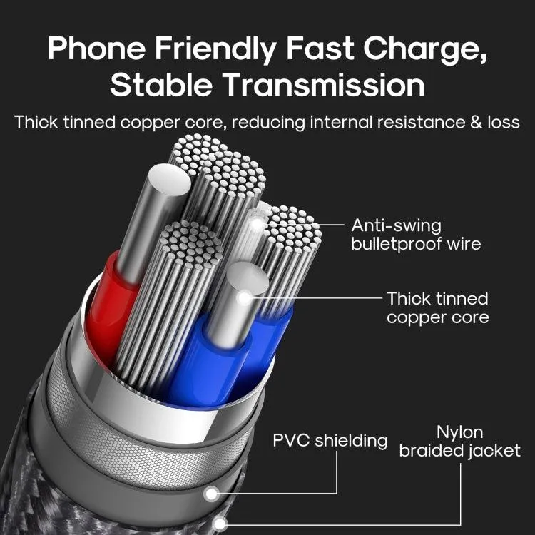 JOYROOM 20W Fast Charging Type-C to 8 Pin Cable with Nylon Braided Design