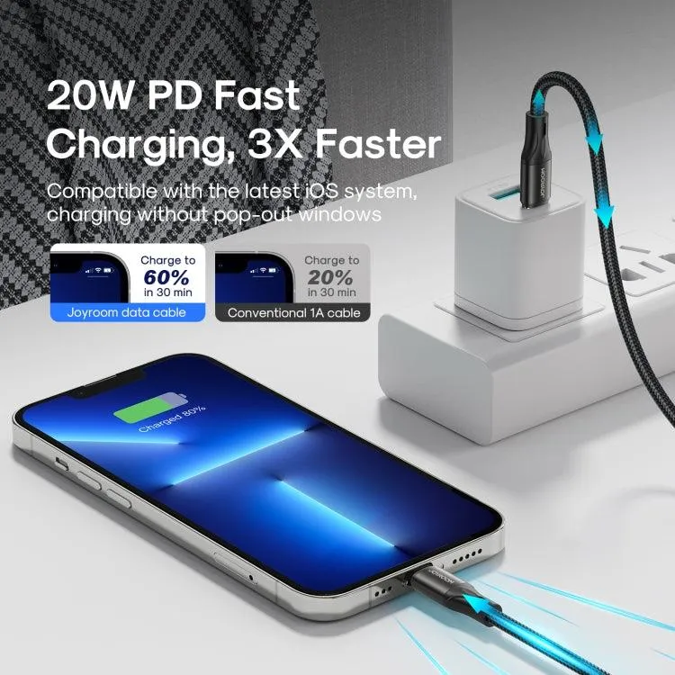 JOYROOM 20W Fast Charging Type-C to 8 Pin Cable with Nylon Braided Design