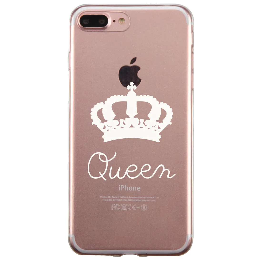 King Queen Crowns Couple Matching Phone Cases Modern Chic Cool Gift