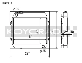 Koyo Radiator - 70-72 Nissan Skyline L2.0 I6 MT (KGC10) (SK-C13 Required) - HH023610