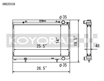 Koyo Radiator - 89-94 Nissan 240SX S13 2.4L KA24E/DE (MT) - HH020539