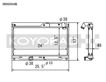 Koyo Radiator - 93-95 Mazda RX-7 1.3L Turbo N-FLO (Dual Pass) - HH060644N