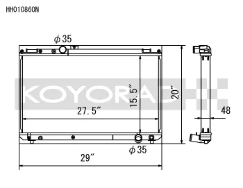 Koyo Radiator - 96-00 Toyota Chaser JZX100 2.5L Inline 6 Turbo w/ Manual Trans - HH010860N