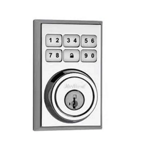 Kwikset - Smart Code  910CNT - Electronic Contemporary  Deadbolt w/ Home Connect & Z-Wave - US26D - Satin Chrome