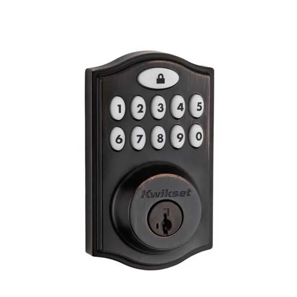 Kwikset - Smart Code  914TRL - Electronic Traditional Deadbolt  - US11P - Venetian Bronze - Home Connect - Zigbee -  SmartKey Technology