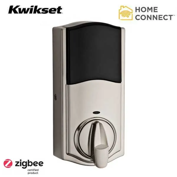 Kwikset - SmartCode 914TRL - Electronic Traditional Deadbolt - 15 - Satin Nickel - Home Connect  - Zigbee  - SmartKey Technology