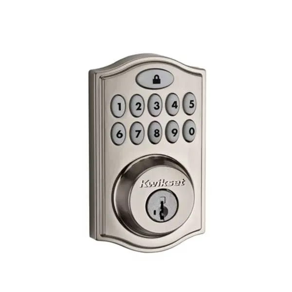 Kwikset - SmartCode 914TRL - Electronic Traditional Deadbolt - 15 - Satin Nickel - Home Connect  - Zigbee  - SmartKey Technology