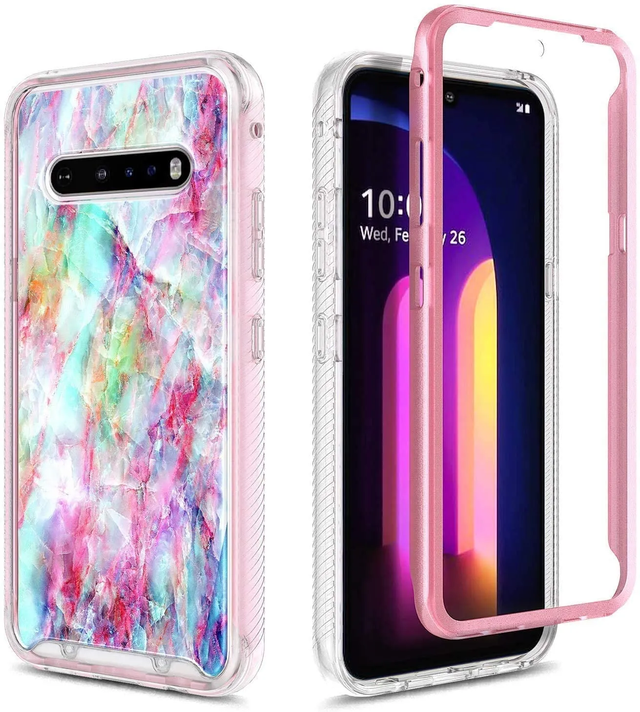 LG V60 ThinQ Full-Body Shockproof Protective Rugged Bumper Case