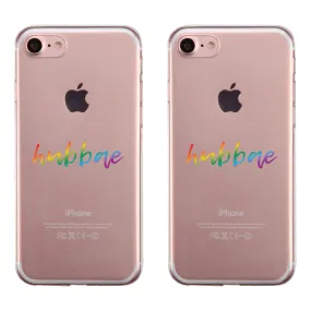 LGBT Hubbae Hubbae Rainbow Clear Matching Phone Cases