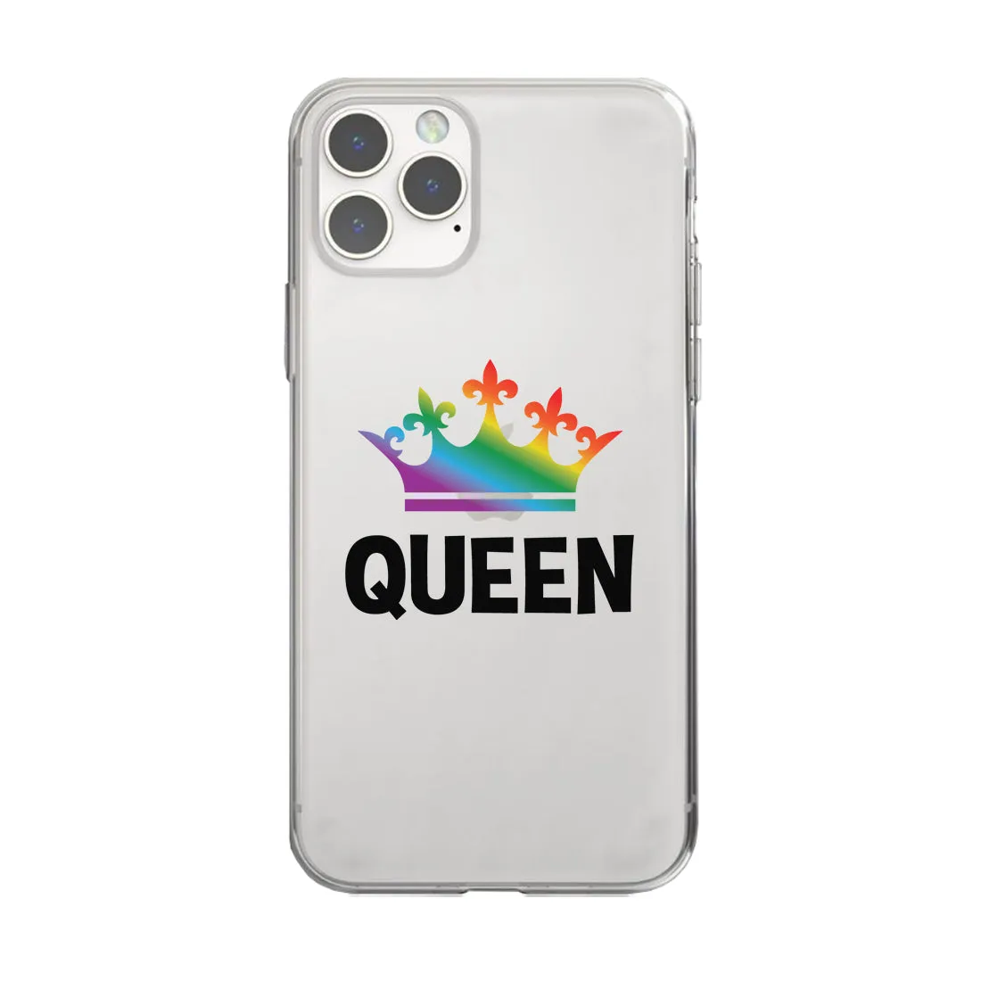 LGBT Queen Queen Rainbow Crown Clear Matching Phone Cases