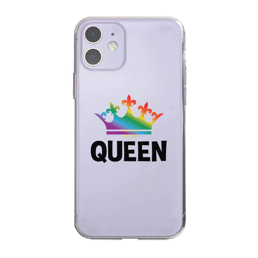 LGBT Queen Queen Rainbow Crown Clear Matching Phone Cases