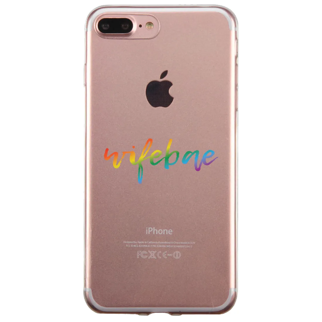 LGBT Wifebae Wifebae Rainbow Clear Matching Phone Cases