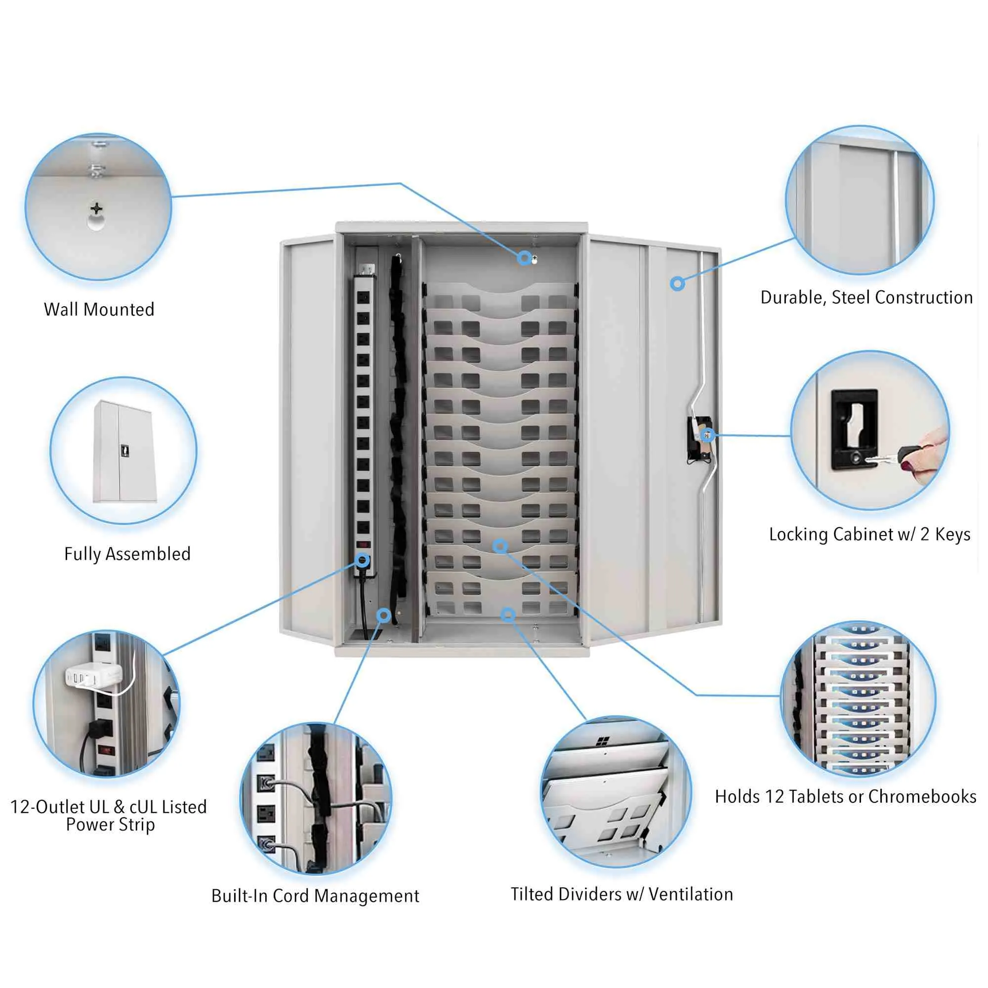 Line Leader Wall-Mounted Charging Cabinet