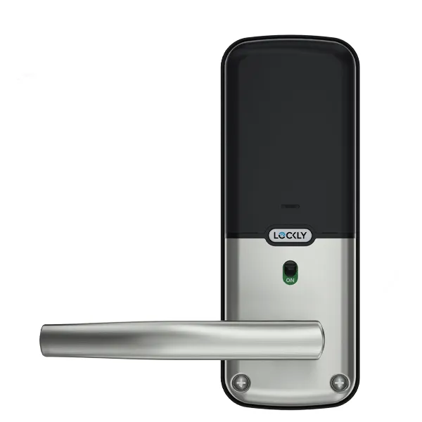 Lockly - 688FSN - Lux Compact Fingerprint Biometic Mortise Lever Set - Keypad - Bluetooth App Controlled - Satin Nickel