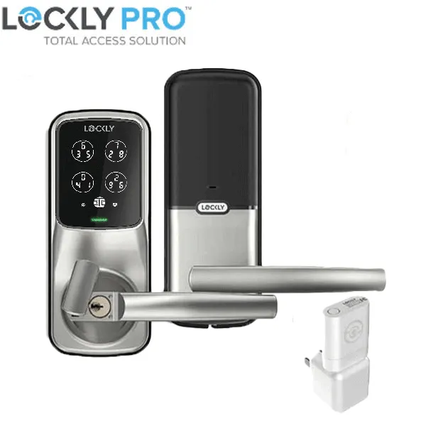 Lockly - PGD678WSN - Duo Compact - Dual Locking Interconnected Smart Lock - Fingerprint Reader - Wi-Fi - Bluetooth App Controlled - Keypad - Key Override - Optional Finish