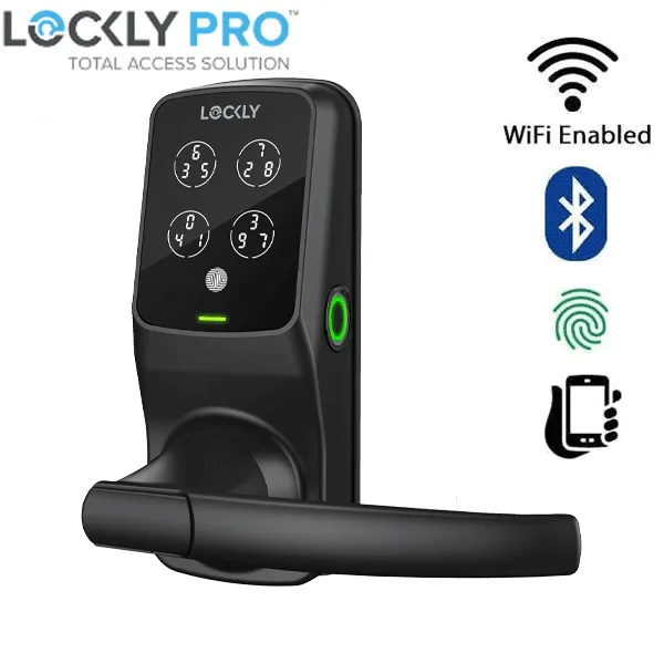 Lockly - PGD678WSN - Duo Compact - Dual Locking Interconnected Smart Lock - Fingerprint Reader - Wi-Fi - Bluetooth App Controlled - Keypad - Key Override - Optional Finish