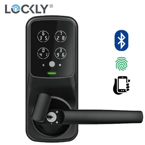 Lockly - PGD688FMB - Lux Compact - Mortise Smart Lock - Fingerprint Reader - Bluetooth - Matte Black