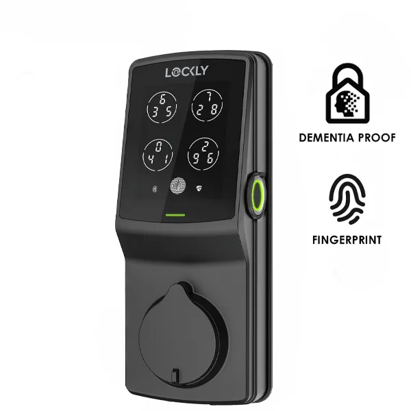 Lockly - PGD728FKMB - Dementia Proof Secure PLUS - Fingerprint Biometric Electronic Deadbolt - Bluetooth App Controlled - Optional Finish