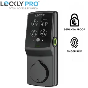 Lockly - PGD728FKMB - Dementia Proof Secure PLUS - Fingerprint Biometric Electronic Deadbolt - Bluetooth App Controlled - Optional Finish