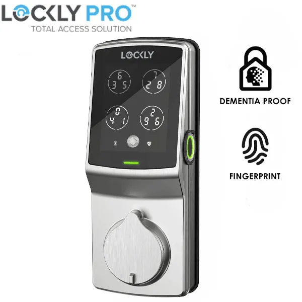 Lockly - PGD728FKMB - Dementia Proof Secure PLUS - Fingerprint Biometric Electronic Deadbolt - Bluetooth App Controlled - Optional Finish