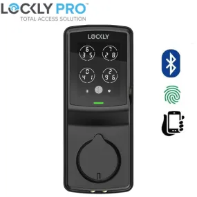 Lockly - PGD728FMB - Secure PLUS Fingerprint Biometric  Electronic Deadbolt - Keypad - Bluetooth App Controlled - Matte Black