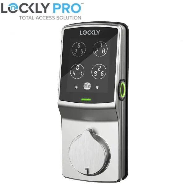 Lockly - PGD728FSN - Secure PLUS Fingerprint Biometric  Electronic Deadbolt - Keypad-Bluetooth App Controlled - Satin Nickel