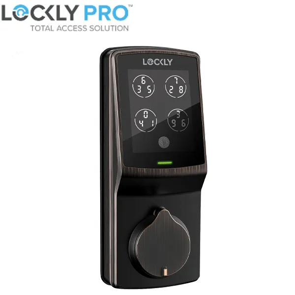 Lockly - PGD728FVB - Secure PLUS Fingerprint Biometric Electronic Deadbolt - Keypad - Bluetooth App Controlled - Venetian Bronze